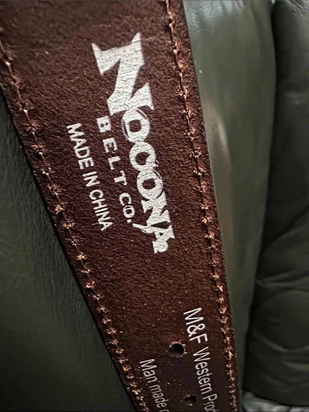 Nocona Belt Co Western Tooled Brown Leather Belt with Silver Rodeo Buckle NEW